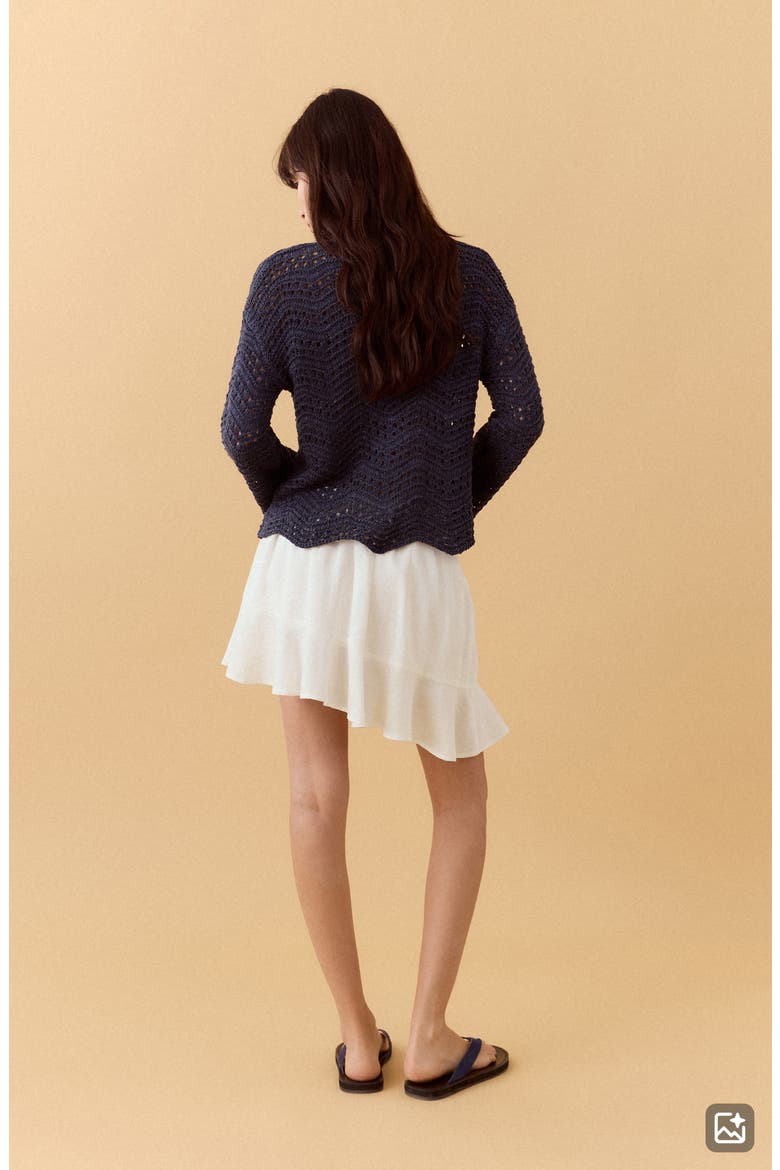 Asymmetrical Ruffled Miniskirt, Alternate, color, OFF WHITE