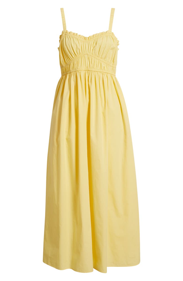 BOSS Orange Dalza Shirred Cotton Maxi Dress, Alternate, color, Juicy Yellow