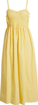 BOSS Dalza Shirred Cotton Maxi Dress