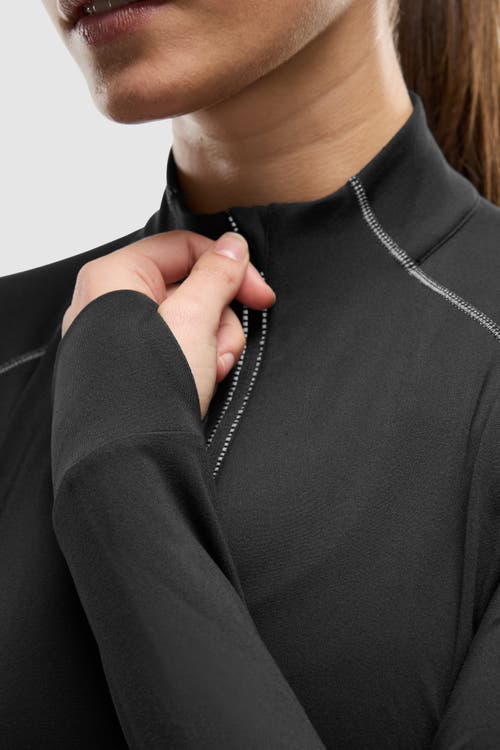 Peloton Active Brushed Jersey ¼ Zip In Black