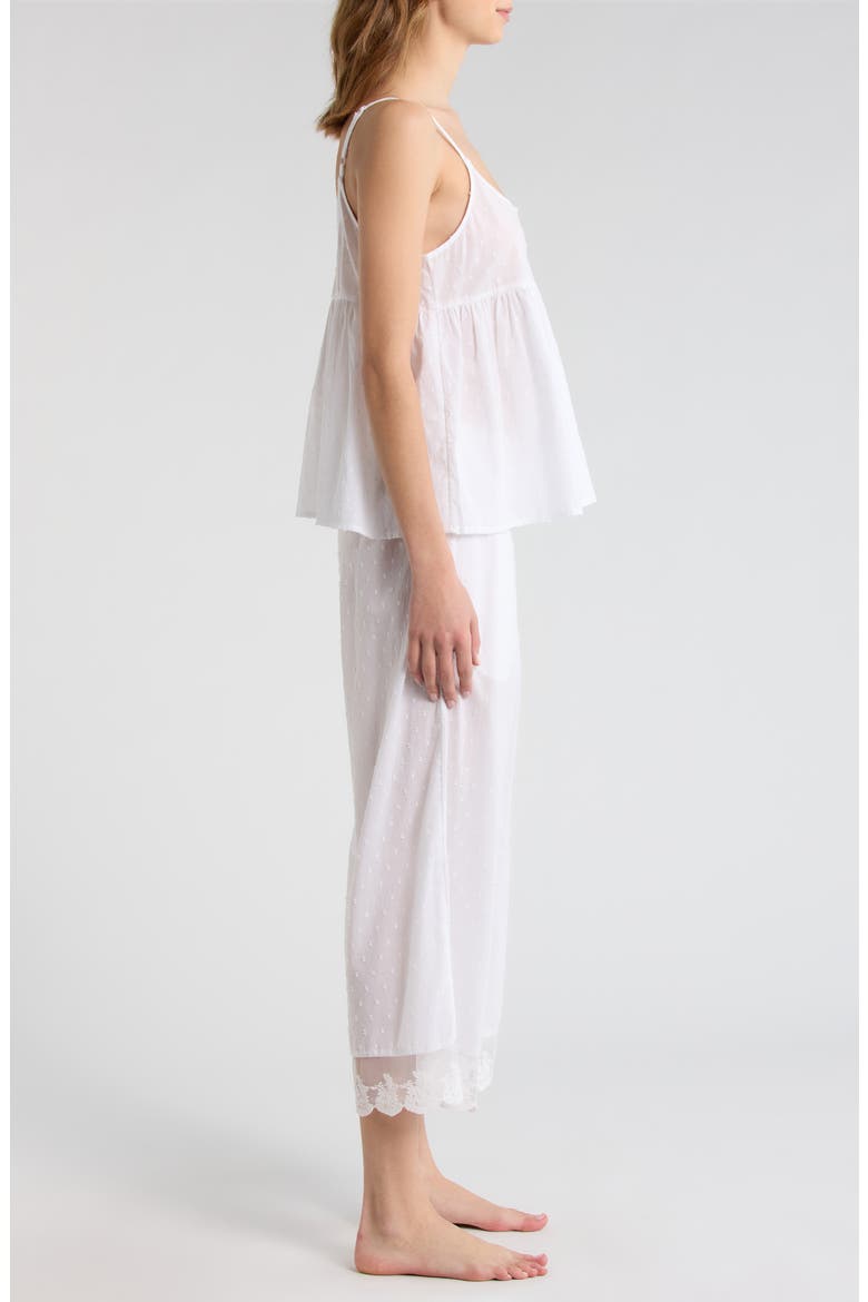 Swiss Dot Crop Pajamas, Alternate, color, WHITE
