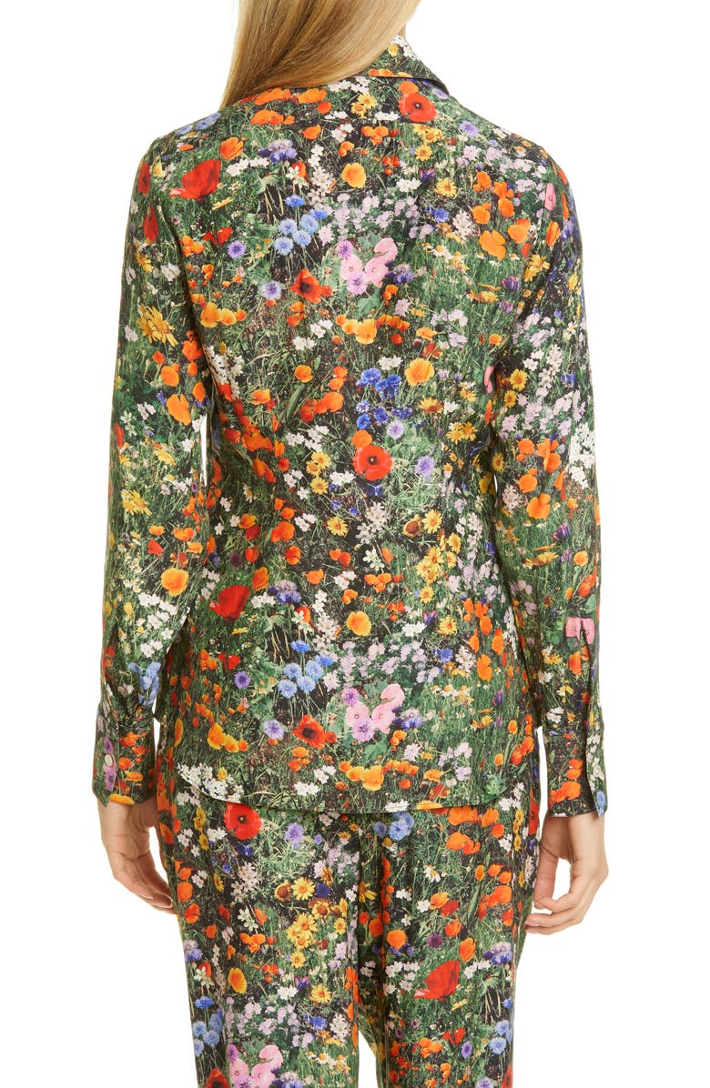 Stella McCartney Willow Floral Print Silk Shirt, Alternate, color,