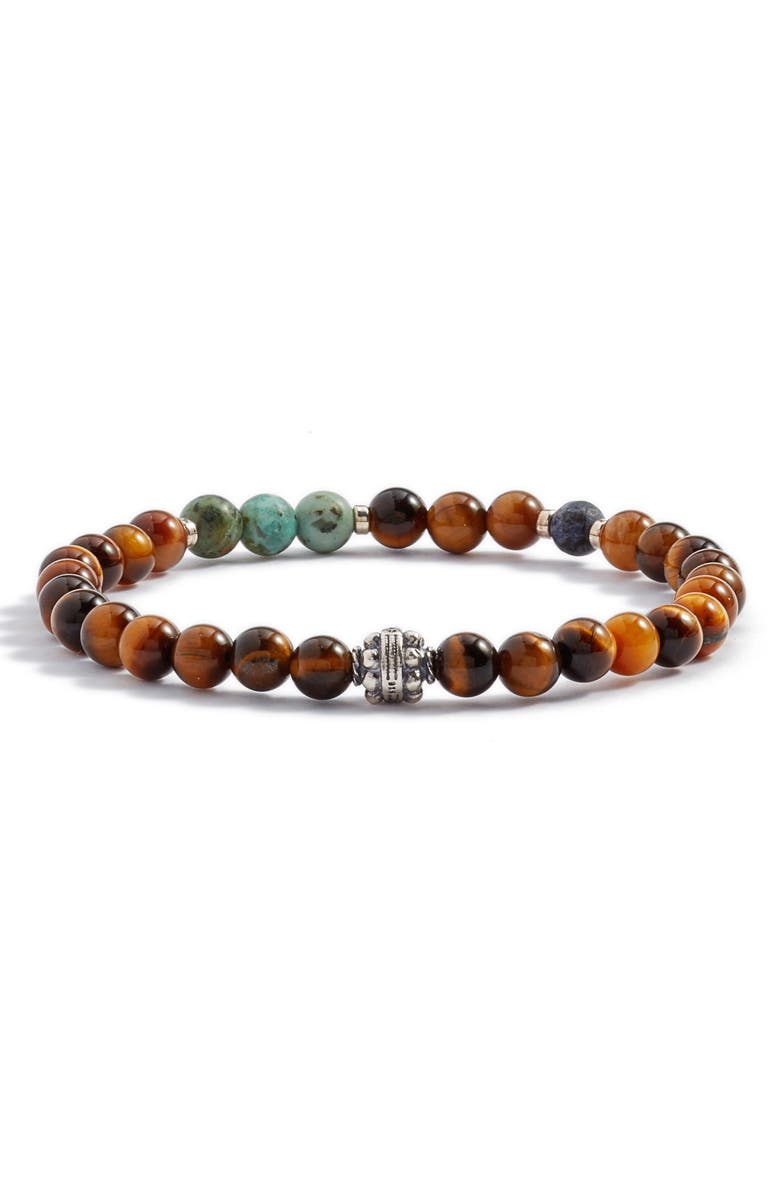 Jonas Studio Dakota Hideaway Beaded Stretch Bracelet, Main, color, Tiger Eye