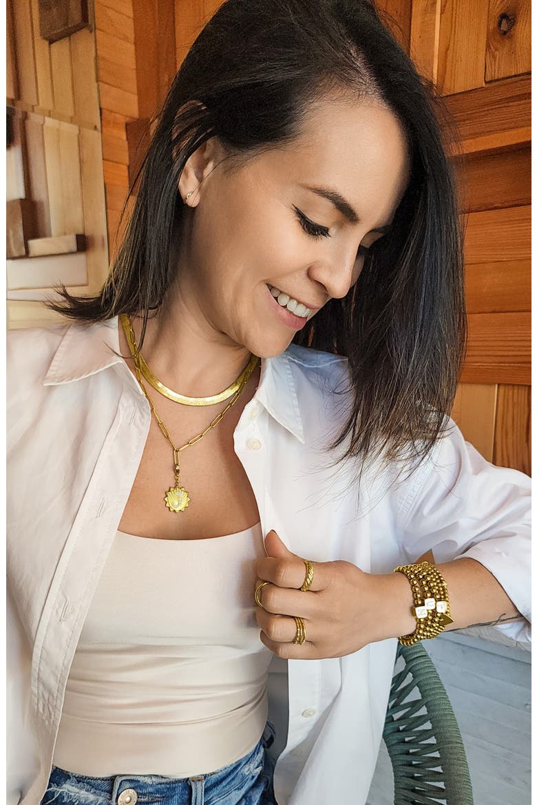 Initial CZ Pendant Toggle Necklace, Alternate, color, GOLD-A