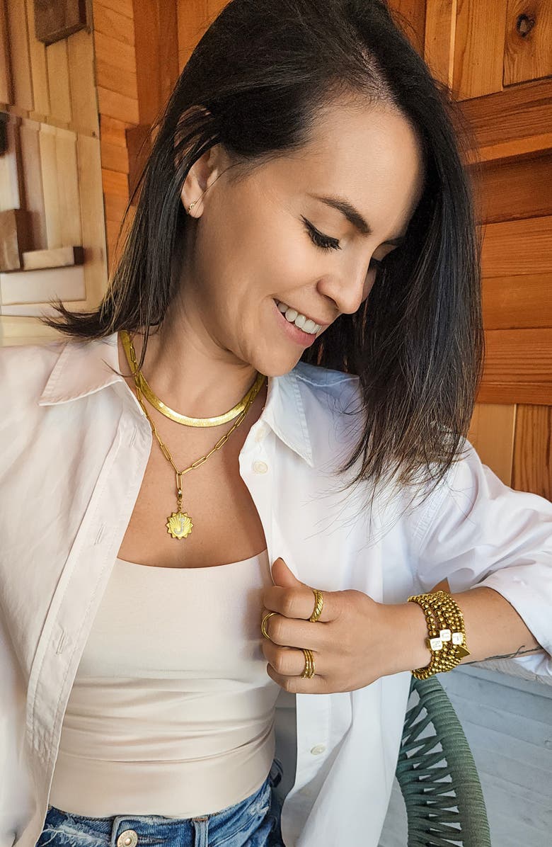 Adornia Initial CZ Pendant Toggle Necklace, Alternate, color, Gold-A