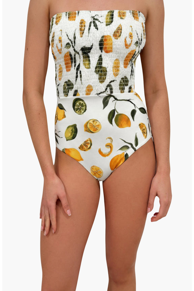Kate Smocked Bandeau One-Piece, Main, color, Slice of Life