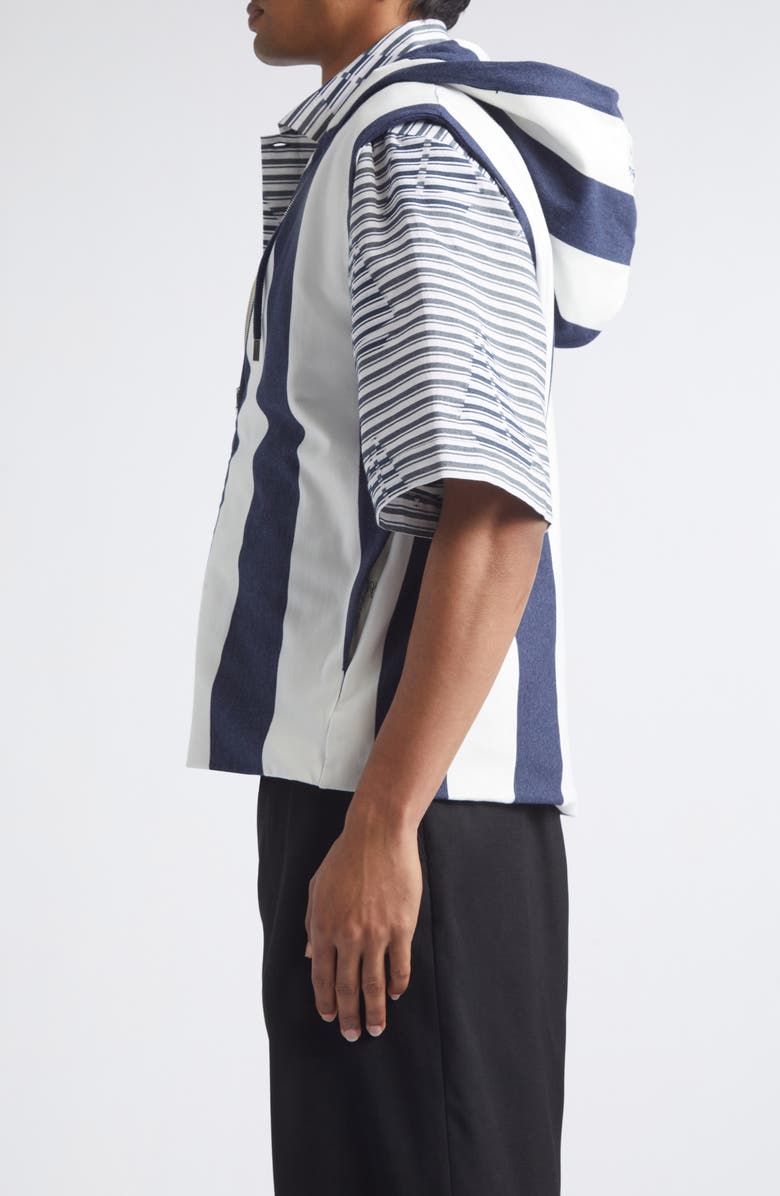 Jacquemus Marinière Stripe Sleeveless Hoodie, Alternate, color, Jacquard Big Stripes Navy