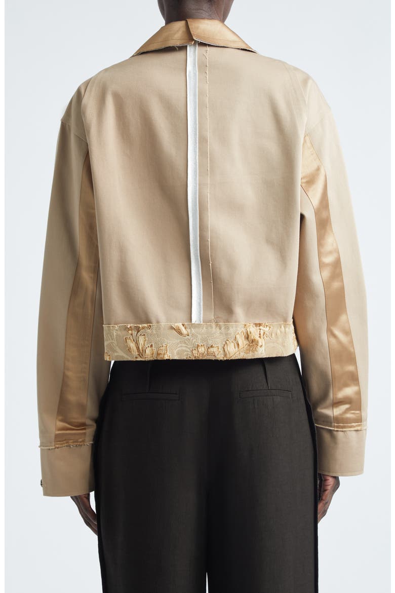 Collage Boxy Oversize Organic Cotton Twill Jacket, Alternate, color, CARDBOARD