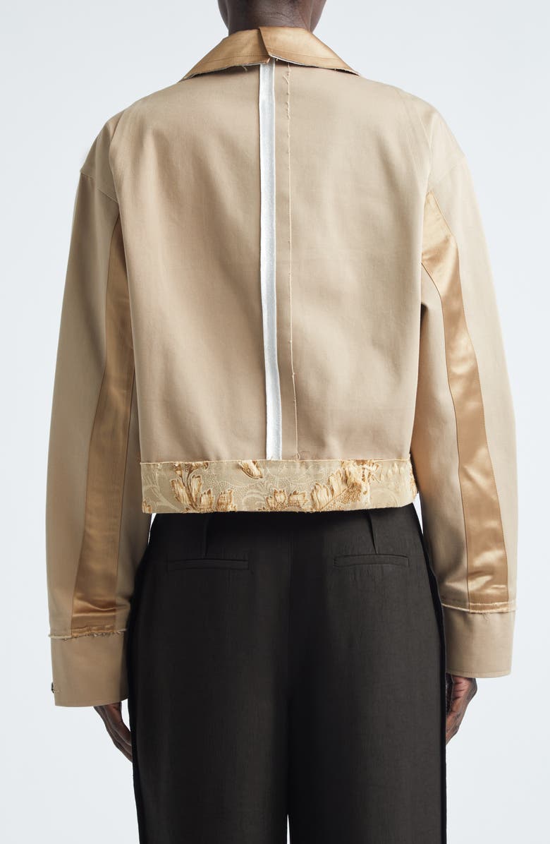 Jason Wu Collection Collage Boxy Oversize Organic Cotton Twill Jacket, Alternate, color, Cardboard