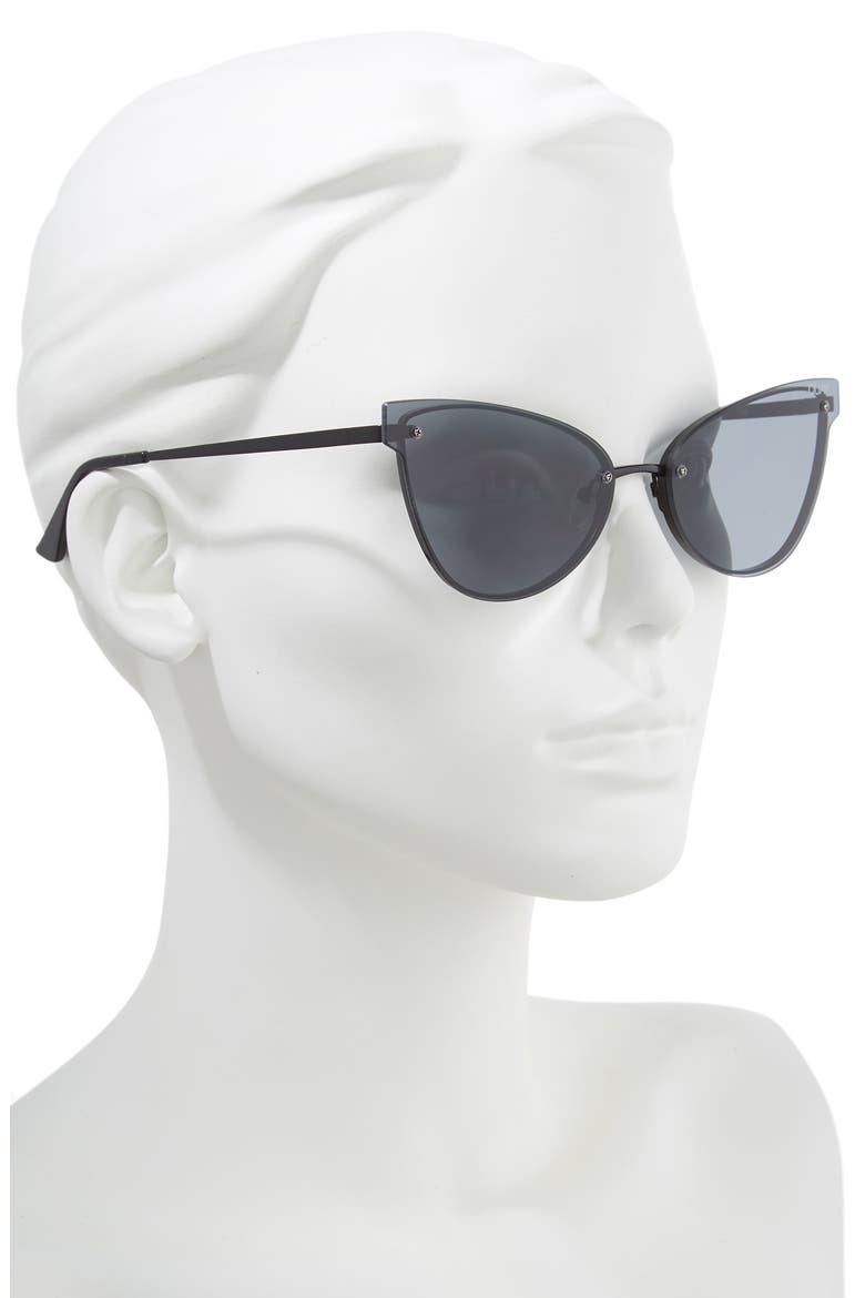 Australia Lady Luck 60mm Cat Eye Sunglasses, Alternate, color, BLACK/ SMOKE
