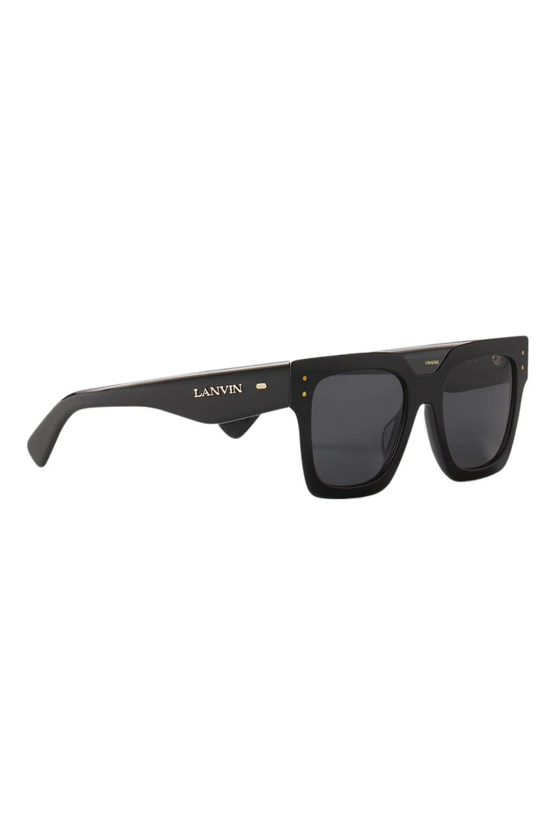 Lunettes Maxi Rectangle Lanvin Signature, Alternate, color, Black