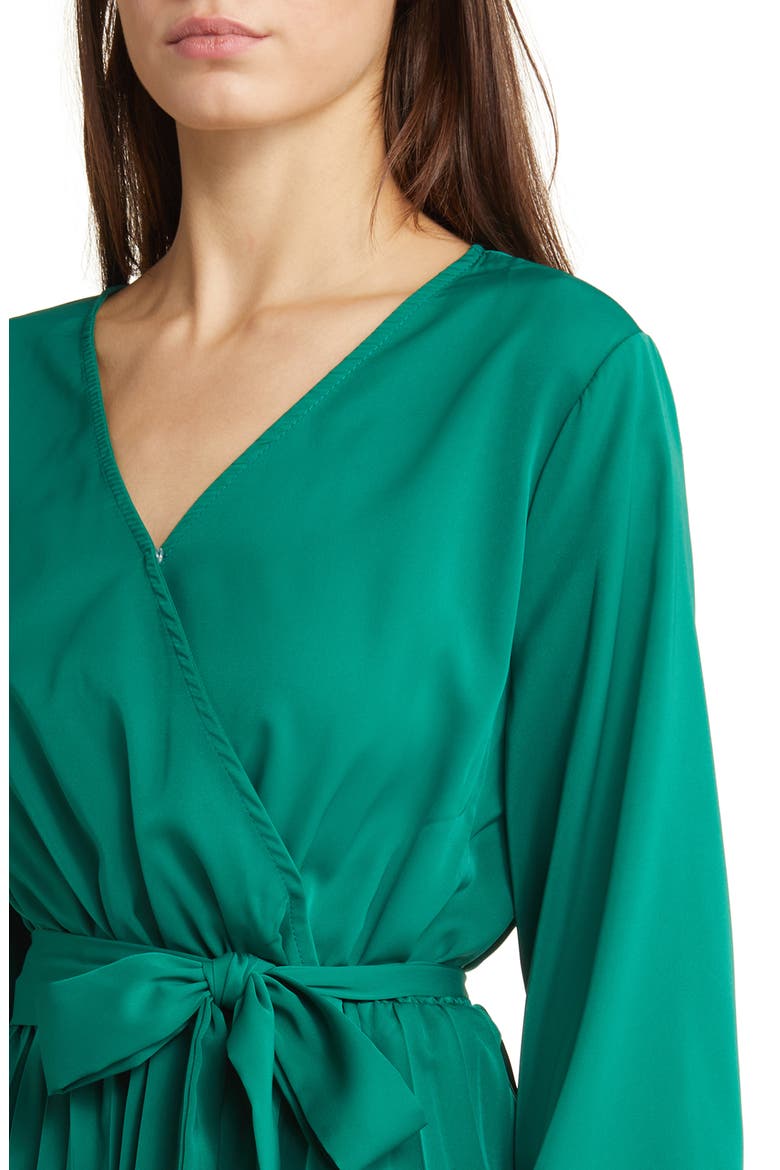 Sienna Long Sleeve Faux Wrap Dress, Alternate, color, GREEN