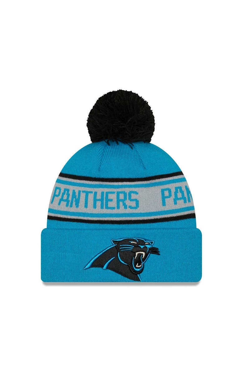 New Era Men's New Era Blue Carolina Panthers  Repeat Cuffed Knit Hat with Pom, Main, color, Blue