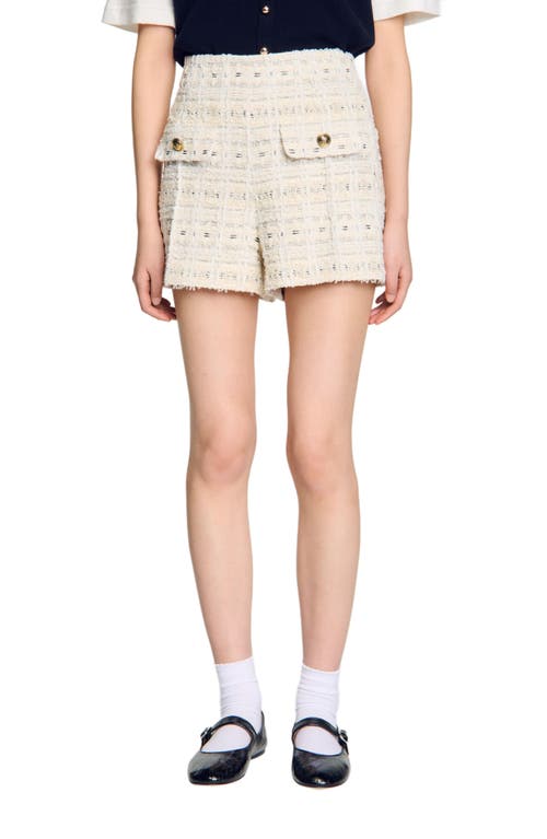 SANDRO SANDRO DECORATIVE TWEED SHORTS 