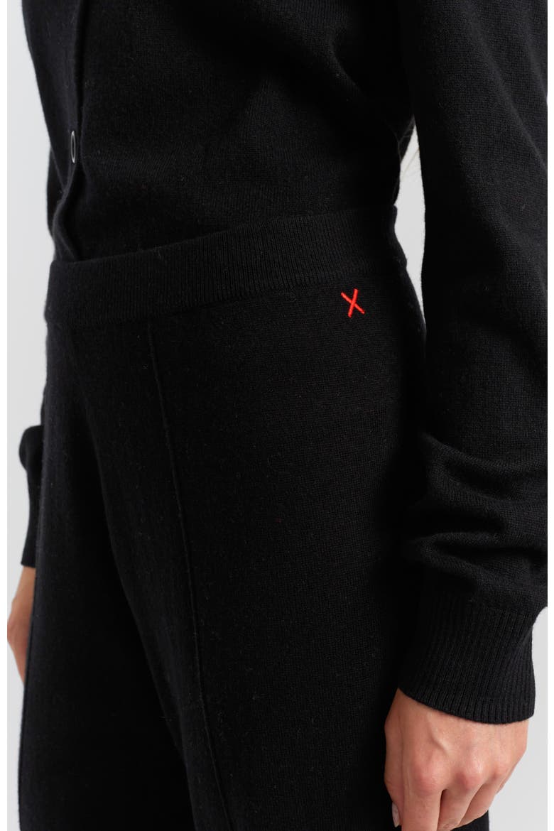 Wool-Cashmere Cropped Wide-Leg Pants, Alternate, color, Black