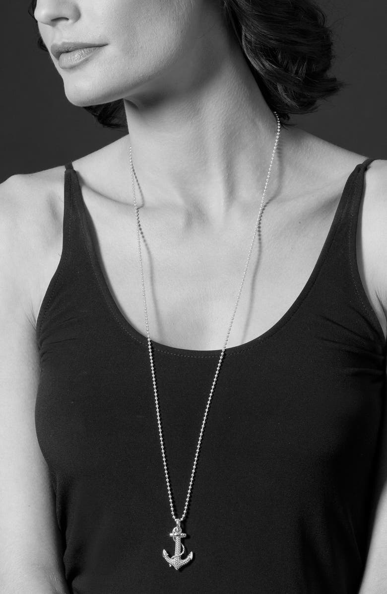LAGOS Signature Caviar Anchor Pendant Necklace, Alternate, color, 