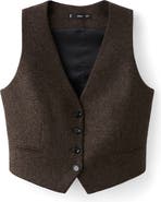 MANGO Speckled Wool Blend Waistcoat