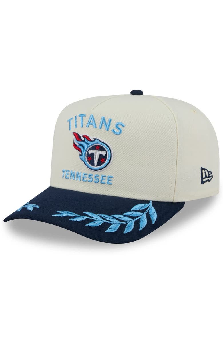 New Era Men's New Era Cream/Navy Tennessee Titans 2025 NFL Draft A-Frame 9FIFTY Snapback Hat, Main, color,