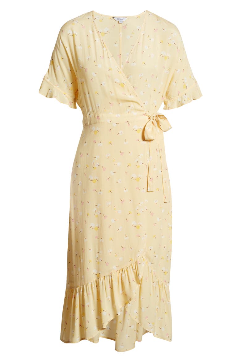Florence Daisy Print Wrap Dress, Alternate, color, SUNNY FLORAL