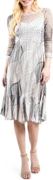Komarov Charmeuse & Lace Dress