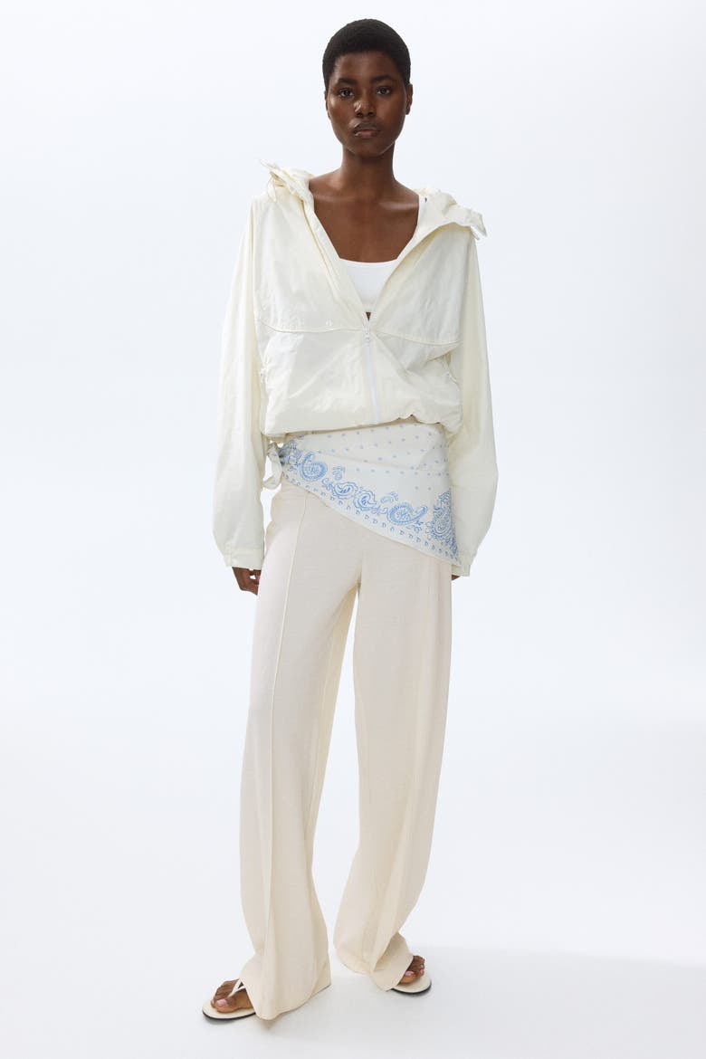 Scarf-detail Trousers, Main, color, Cream