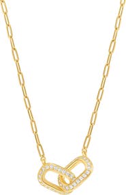ATHRA LUXE Pavé Duo Interlock Necklace