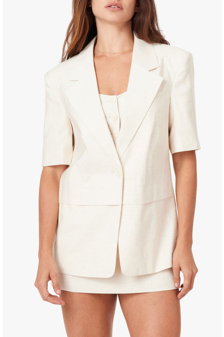 Elbow-Sleeve Blazer, Main, color, NATURAL