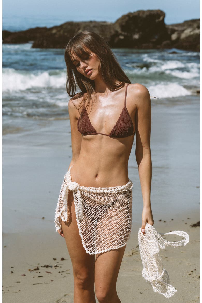 Malla Perla Sol Suri Faux Pearl Sheer Cotton Blend Cover-Up Pareo, Alternate, color, MALLA PERLA