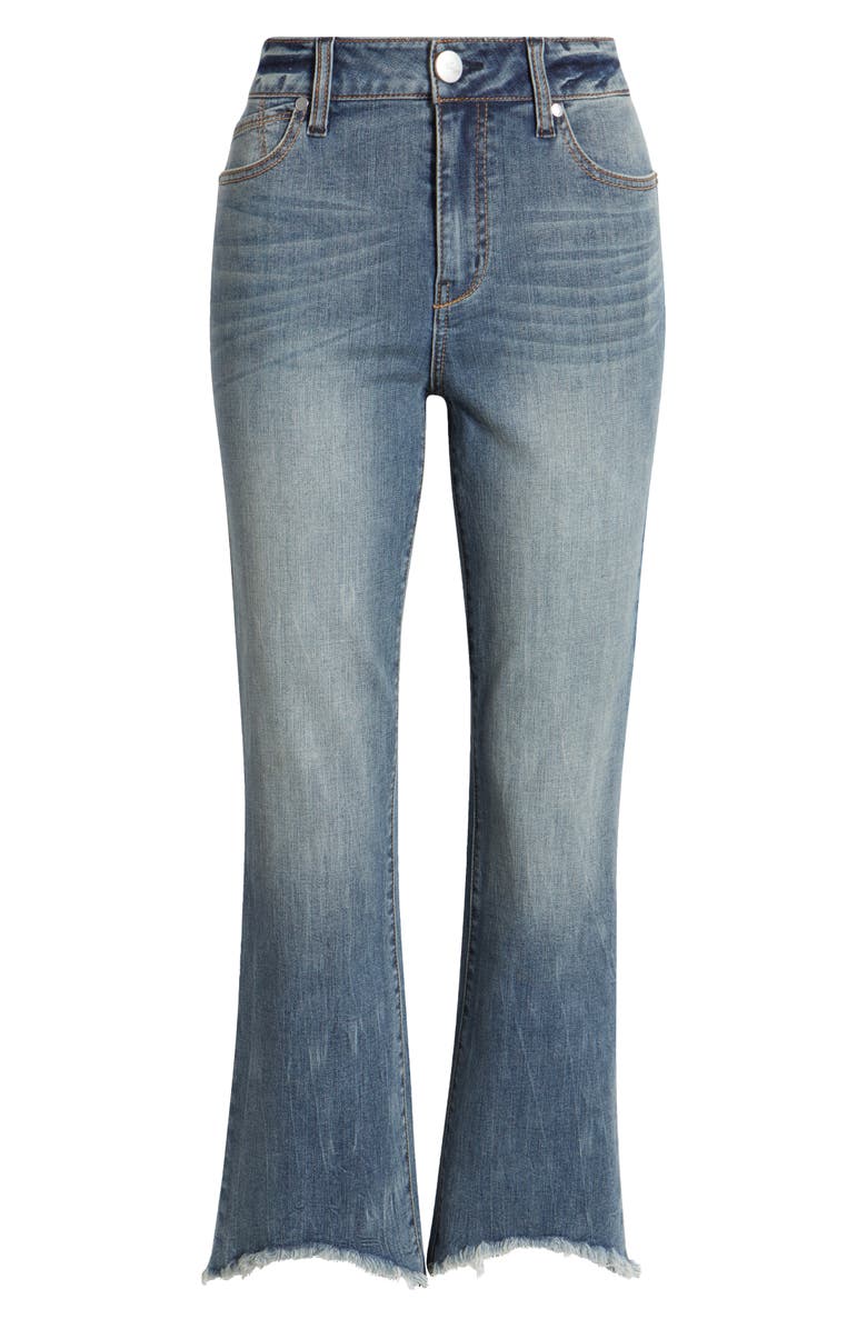 1822 Denim High Waist Raw Hem Bootcut Jeans, Alternate, color, 