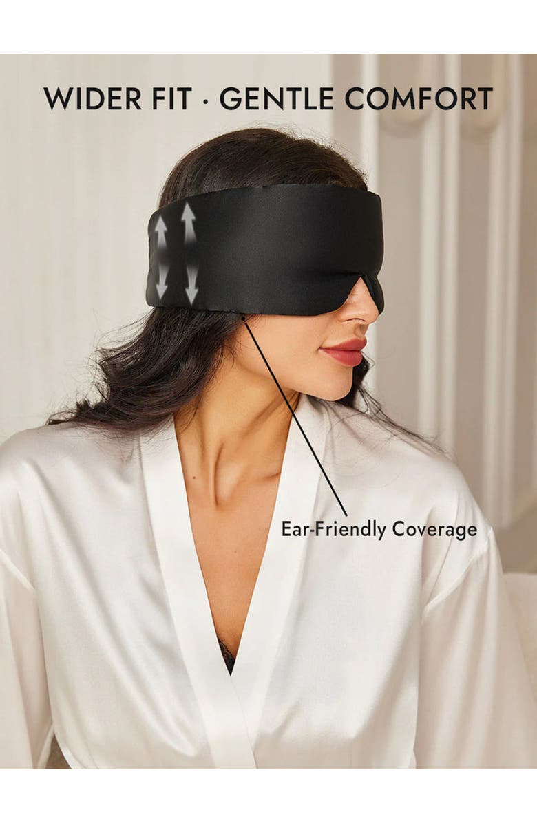 SILKSILKY Elegant One Piece Silk Sleep Eye Mask, Alternate, color, Black