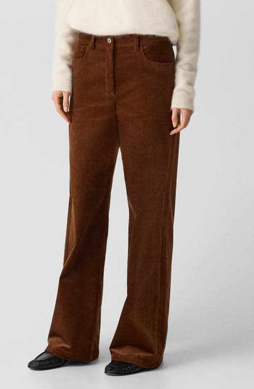 Theory Wide Leg Corduroy Pants In Brown