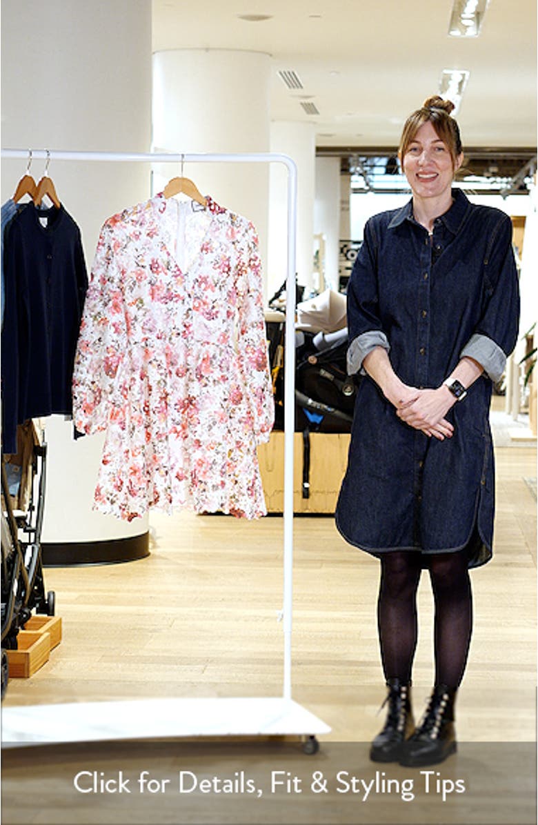 Bianca Floral Printed Long Sleeve Lace Minidress, sales video thumbnail