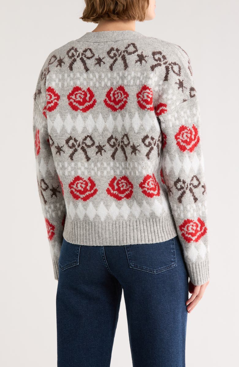 RDI Floral Cardigan, Alternate, color, Grey