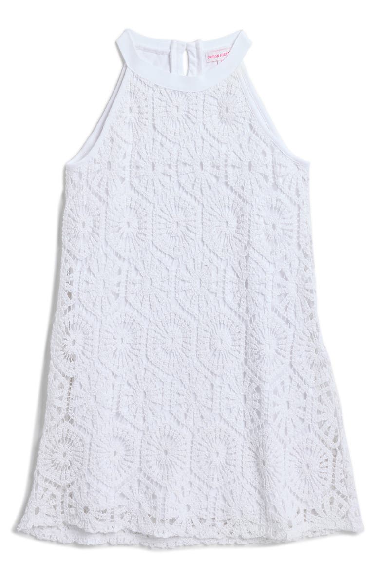 Design History Kids' Crochet Tank Dress, Main, color, White