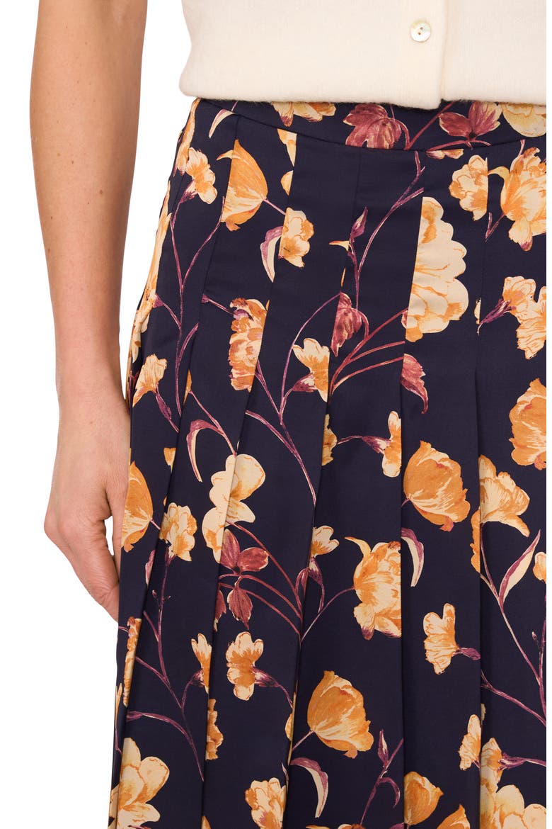 Pleated Midi Skirt, Alternate, color, BARITONE BLUE