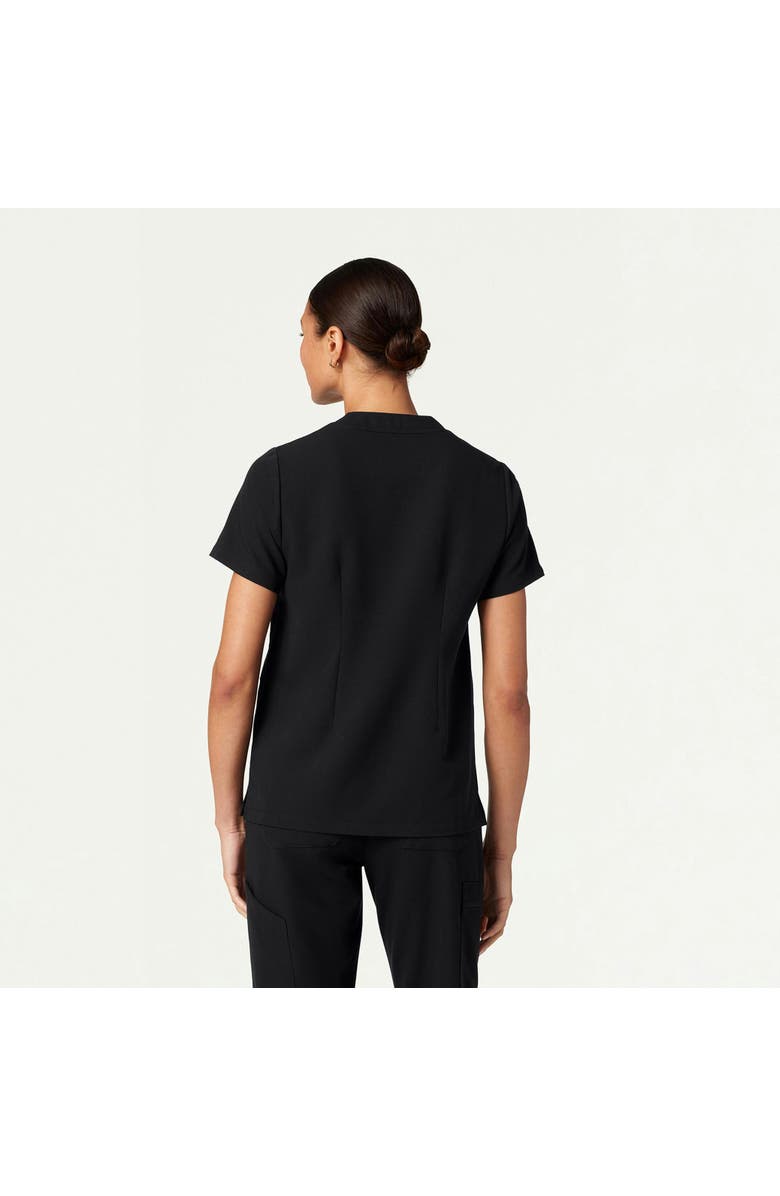 JAANUU Helia Women's 3-Pocket Classic Notched V-Neck Scrub Top, Alternate, color, Black