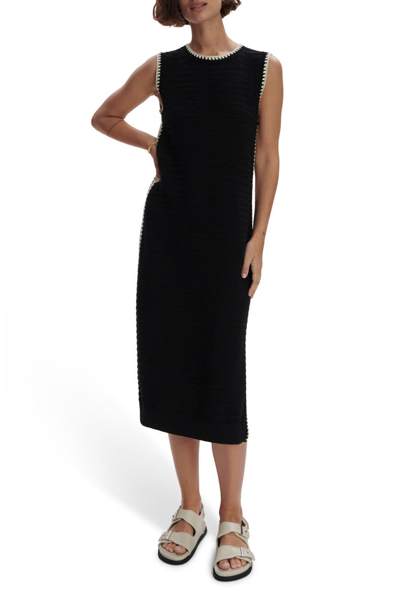 Dwight Sleeveless Midi Dress, Main, color, BLACK/ WHITE