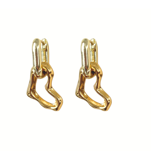 Hollywood Sensation Elegant Link Drop Earrings In Gold