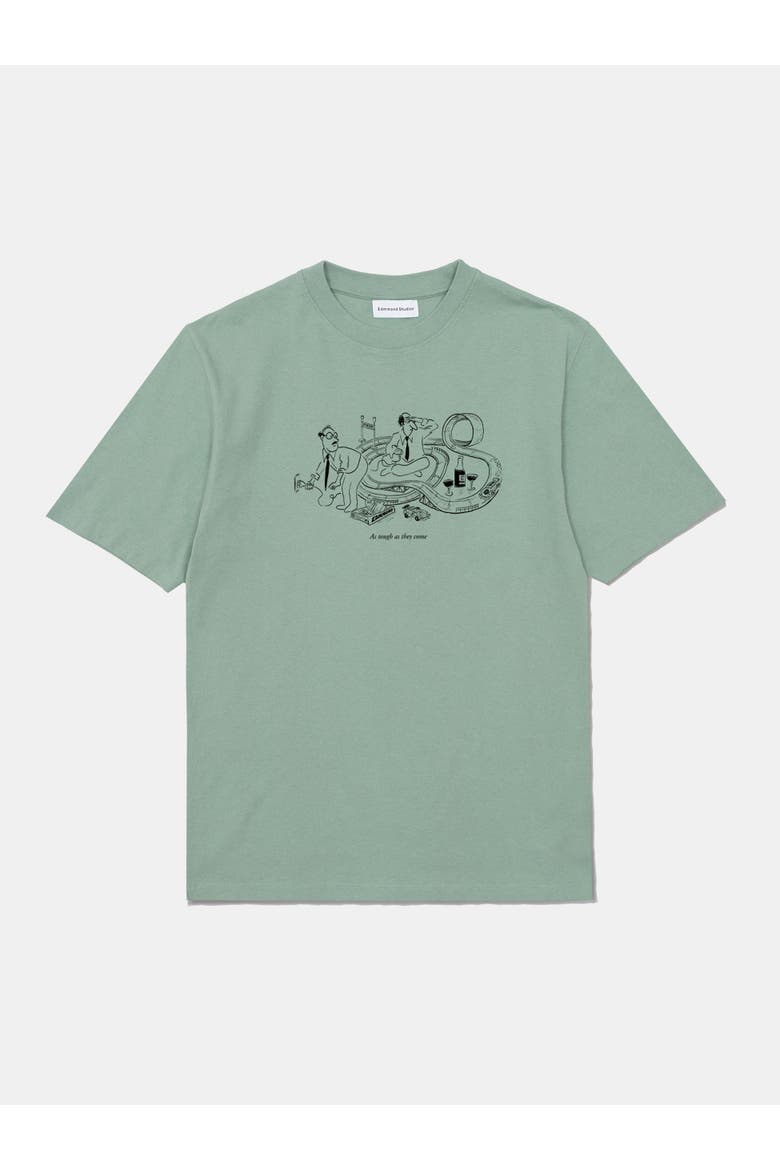 Scalextric Print T-Shirt, Alternate, color, Plain Sage Green