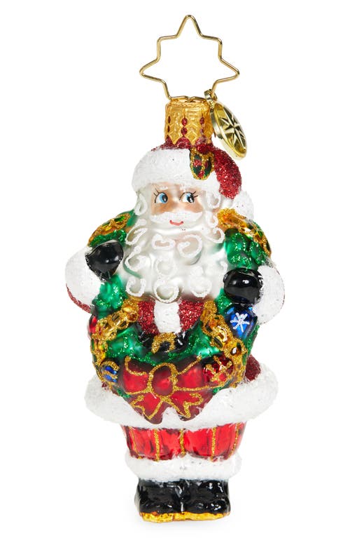 Christopher Radko Wreath Wrangler Santa Claus Ornament in Red Multi  product