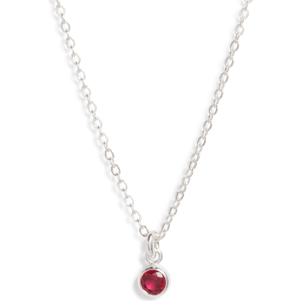Set & Stones Birthstone Charm Pendant Necklace In Silver