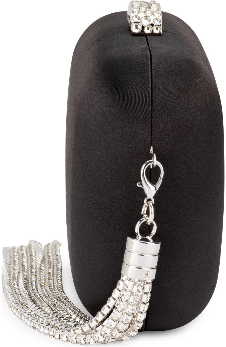 Olga Berg Ali Crystal Tassel Frame Clutch, Alternate, color,