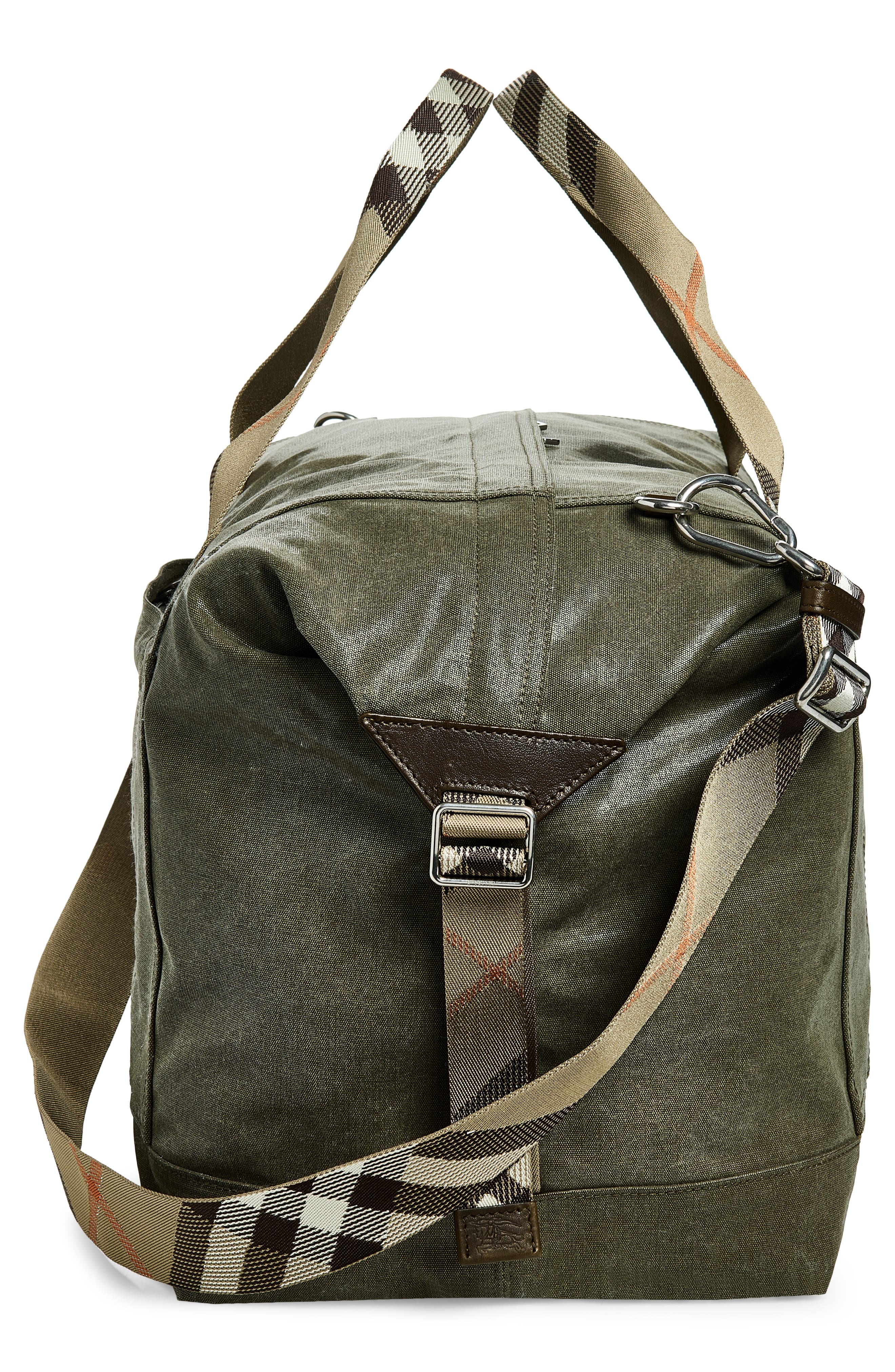 Coated Canvas Duffle Bag, Alternate, color, MILITARY