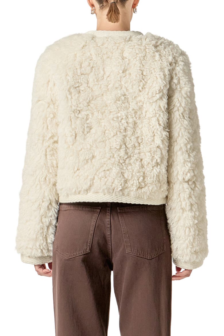 High Pile Fleece Crop Jacket, Alternate, color, OFF WHITE