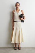 COS Pleated Cotton-linen Midi Skirt