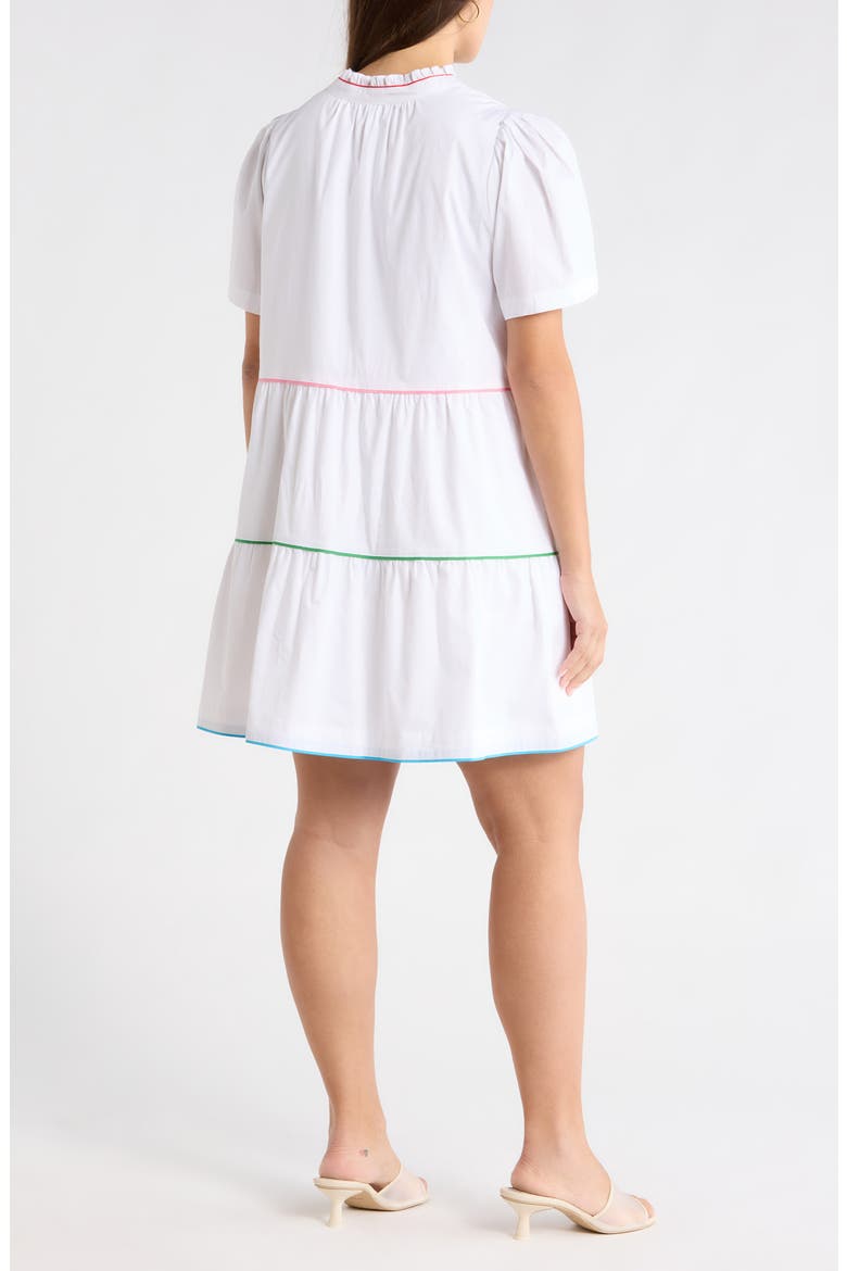 Candace Tiered Mini Dress, Alternate, color, WHITE