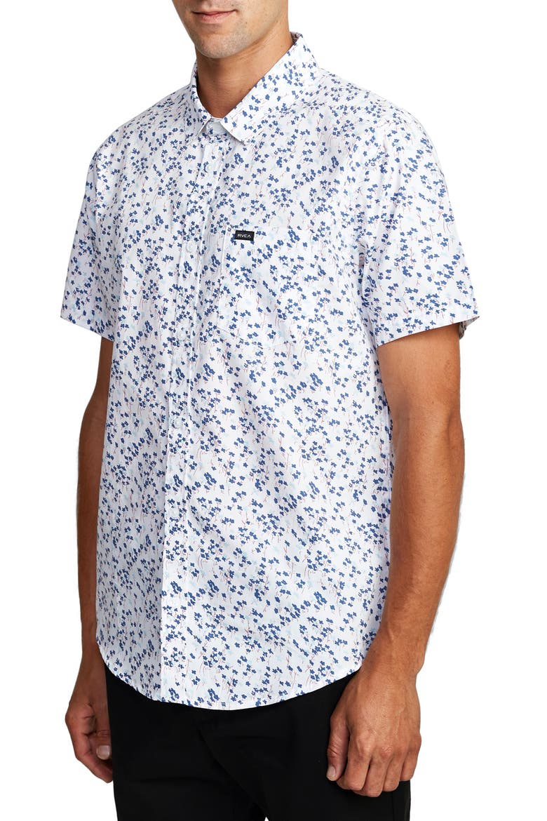 Eternal Floral Short Sleeve Button-Up Shirt, Alternate, color, ANTIQUE WHITE
