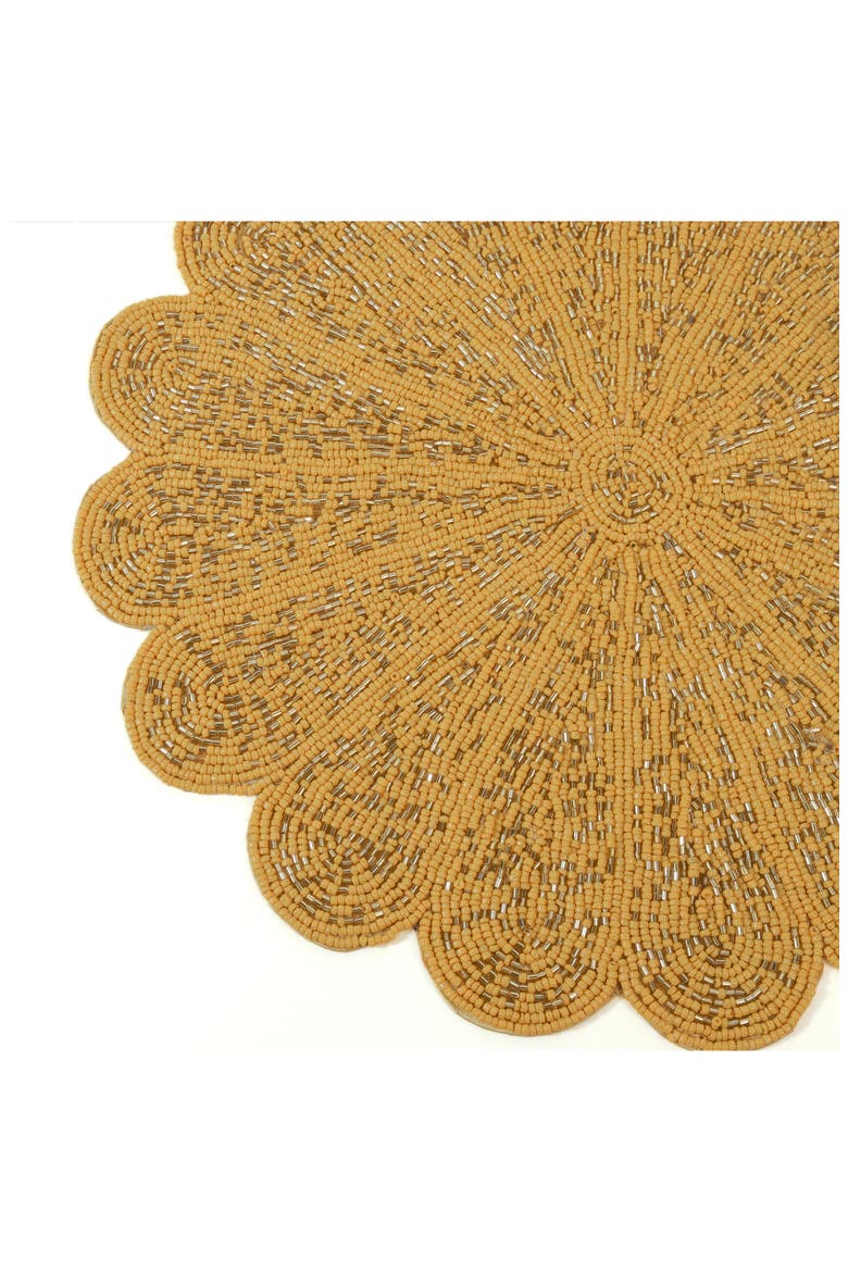 Sunshine Beaded Placemat, Alternate, color, YELLOW