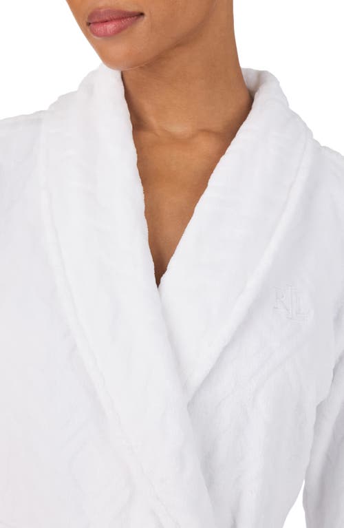 Ralph Lauren Lauren  Fleece Monogram Robe In White