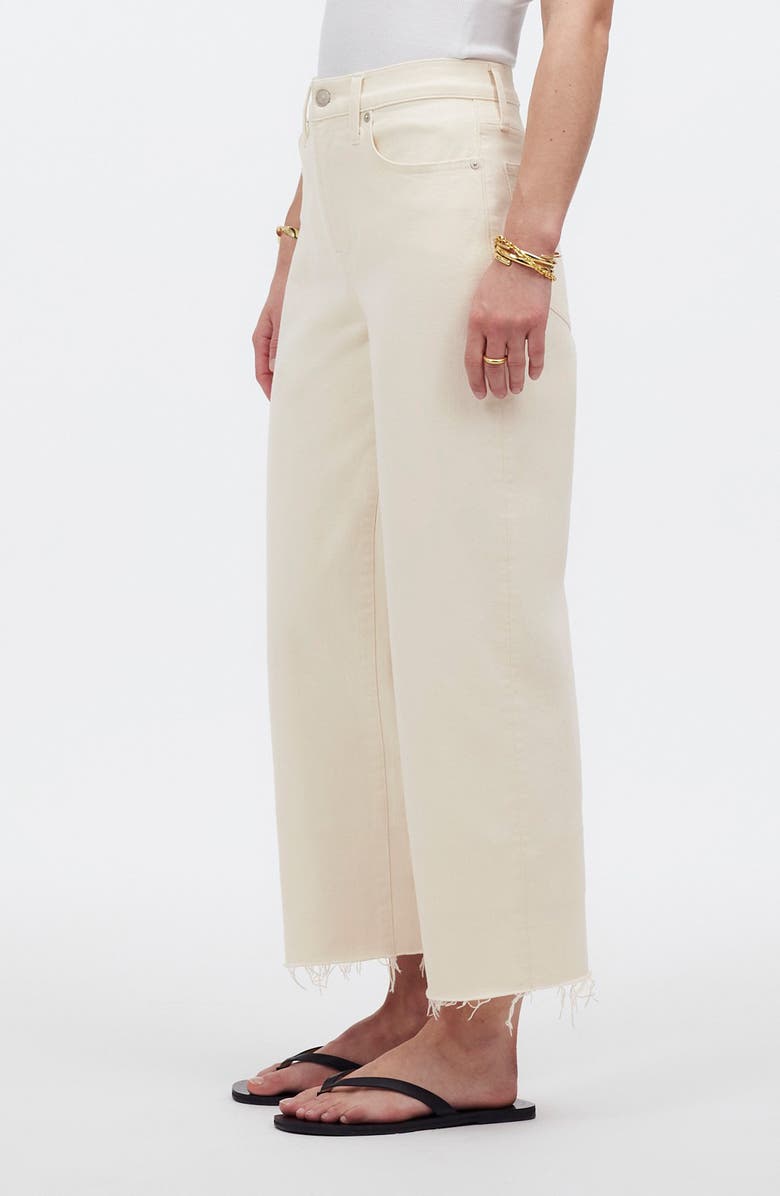 Madewell The Perfect Vintage Raw Hem High Waist Crop Wide Leg Jeans, Alternate, color, 